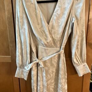 Elegant Cream Wrap Dress